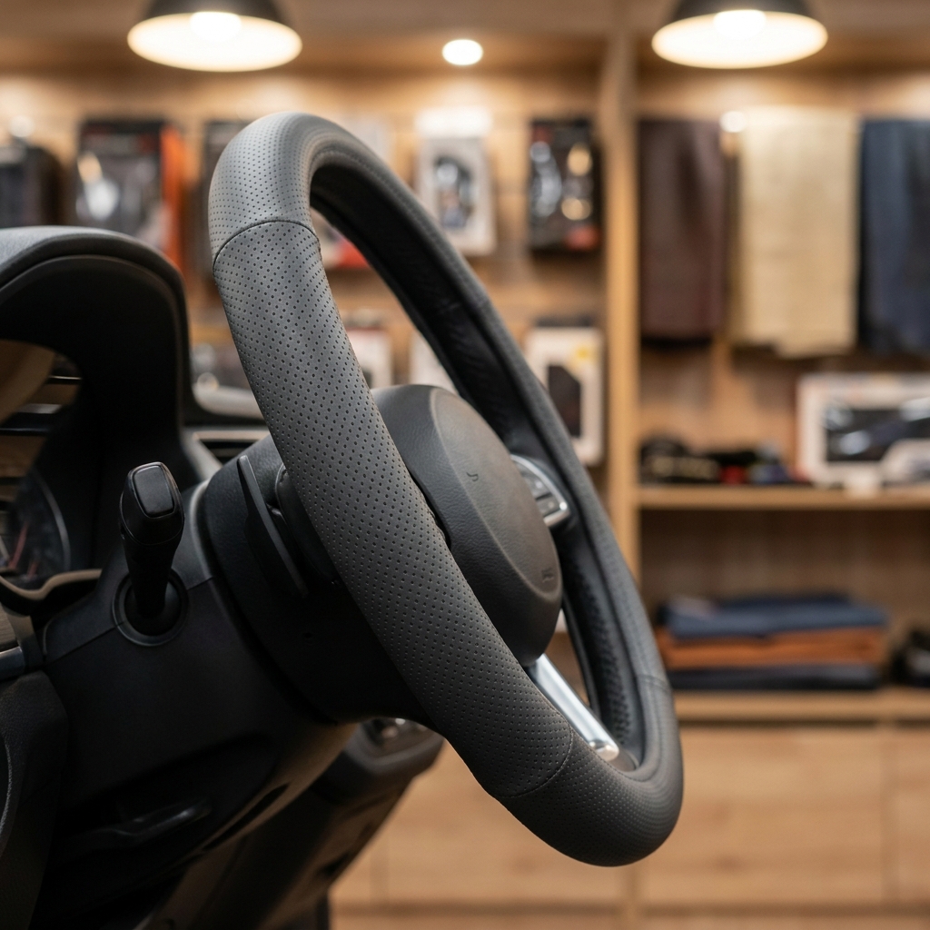 Genuine Leather Steering Wheel Cover
